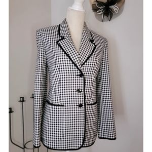 Talbot's Size 8 Checked Black & White Blazer